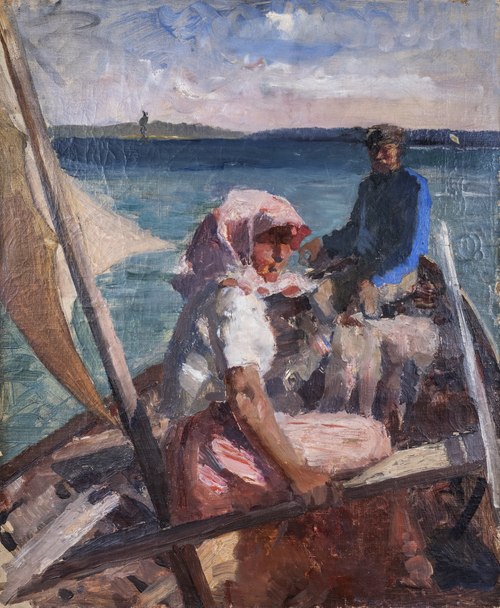 At Sea, study, 1883, Albert Edelfelt