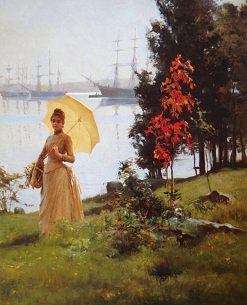 Young Woman Holding a Parasol, 1887, Albert Edelfelt
