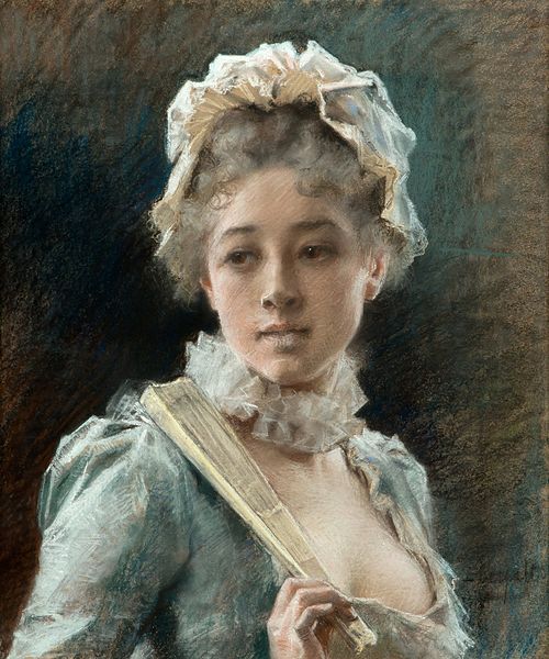Young Woman with a Fan, 1884, Albert Edelfelt