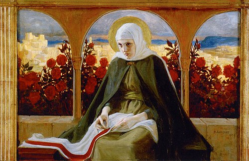 Virgin Mary in the Rose Garden, 1898, Albert Edelfelt