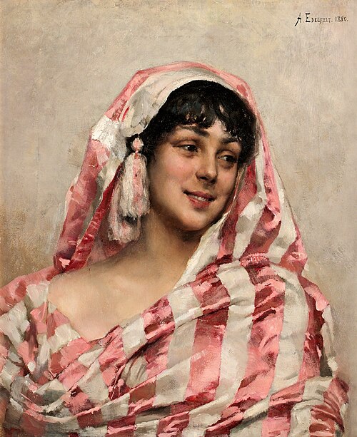 Laughing model with a Cloth, 1880, Albert Edelfelt