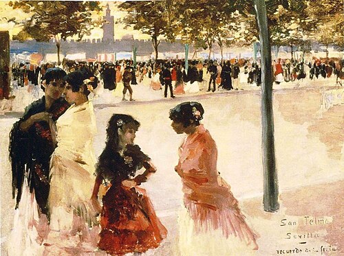 San Telmon rantatie Sevillassa pääsiäisviikon aikana, 1881, Albert Edelfelt