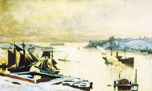 Early Winter in the Port of Helsinki, 1898, Albert Edelfelt