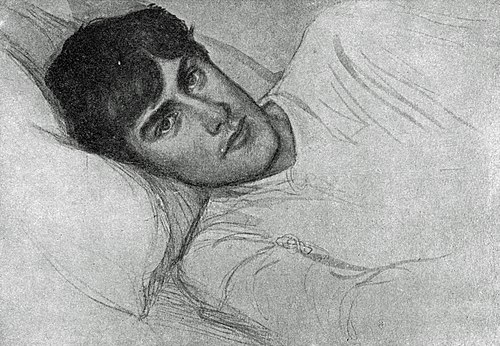 Erik Edelfelt på sjukbädden, 1905, Albert Edelfelt