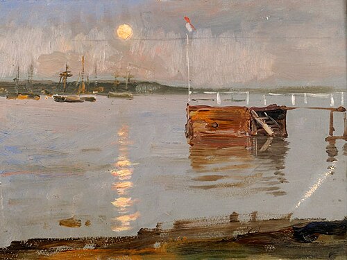 In Jetty in the Moonlight, 1894, Albert Edelfelt