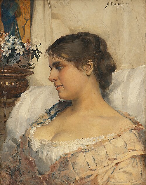 Portrait of a young woman, 1879, Albert Edelfelt