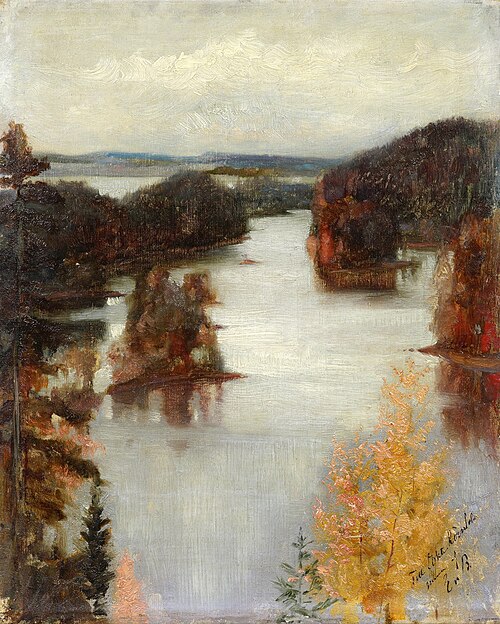 Sketch for Kaukola Ridge at Sunset, 1888, Albert Edelfelt