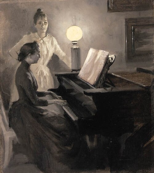At the piano, 1889, Albert Edelfelt