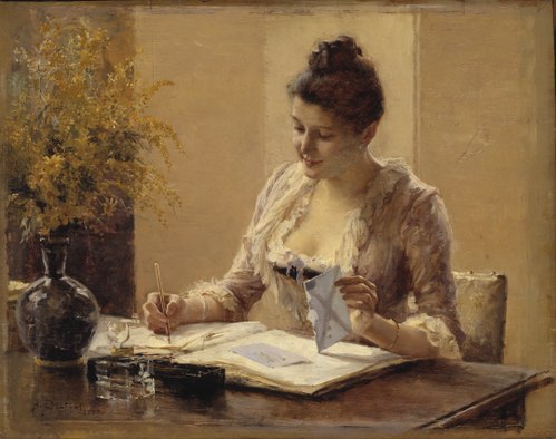 Lady Writing a Letter, 1887, Albert Edelfelt