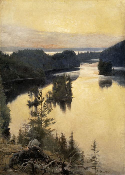 Kaukola Ridge at Sunset, 1890, Albert Edelfelt