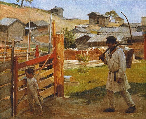 Près de la porte (village de Portas), 1889, Albert Edelfelt