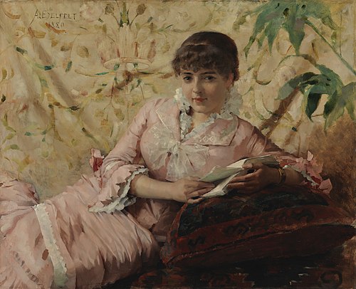 Reading Parisienne, 1880, Albert Edelfelt