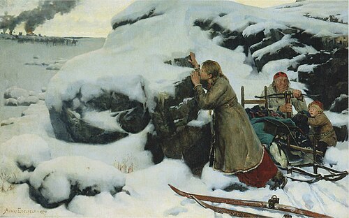 Le village brûlé, 1879, Albert Edelfelt