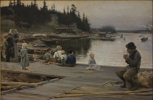 Summer Evening at Hammar's Repair Yard, 1885, Albert Edelfelt