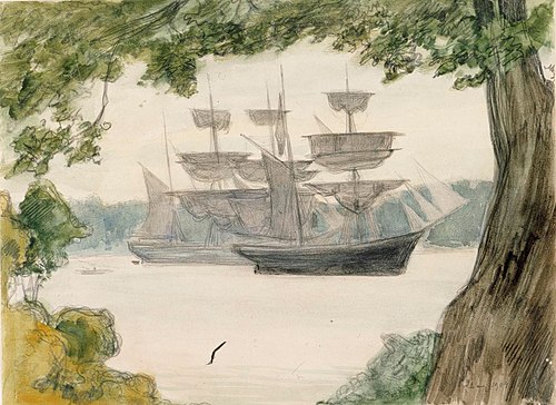 Sailing Boats in Landscape, , Albert Edelfelt