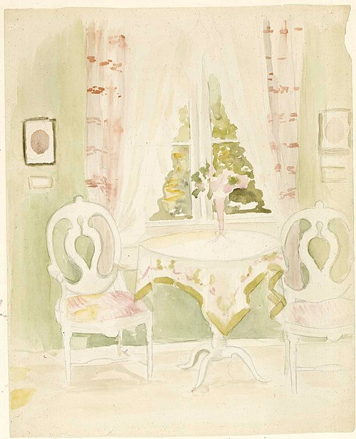 Interiööri taiteilijan kotoa, , Albert Edelfelt