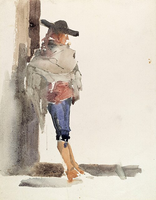 Spaniard Leaning on a Wall, Study, 1881, Albert Edelfelt