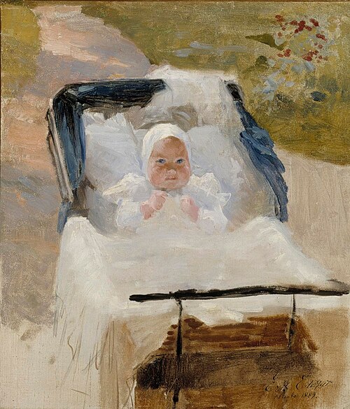 The Artist's Son Erik in a Pram, 1889, Albert Edelfelt