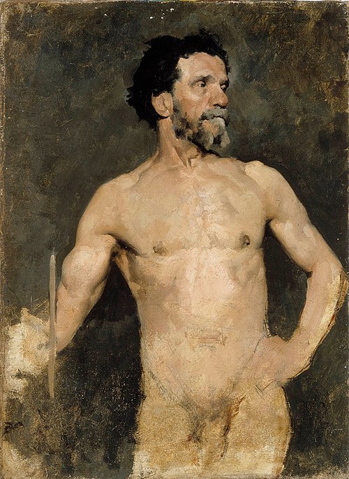 Male Model, Study, , Albert Edelfelt