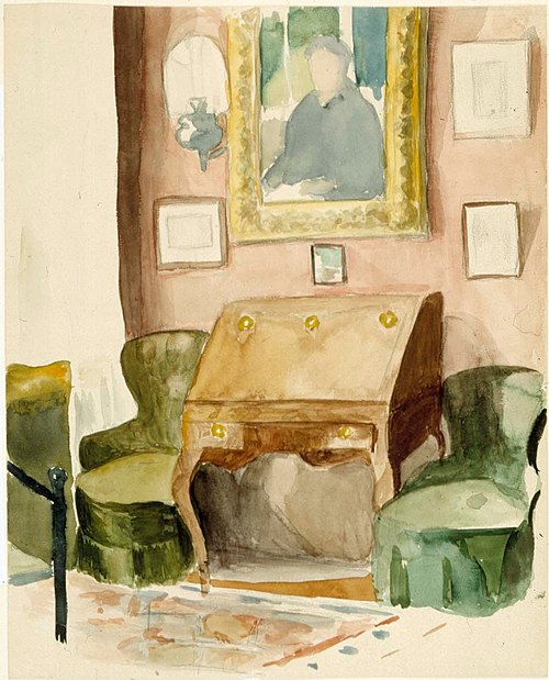 Interiööri taiteilijan kotoa, , Albert Edelfelt