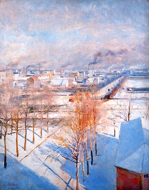 Paris in Snow, 1887, Albert Edelfelt