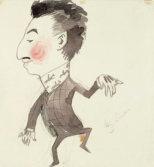 Karikatyyri Hj. Linderistä, , Albert Edelfelt