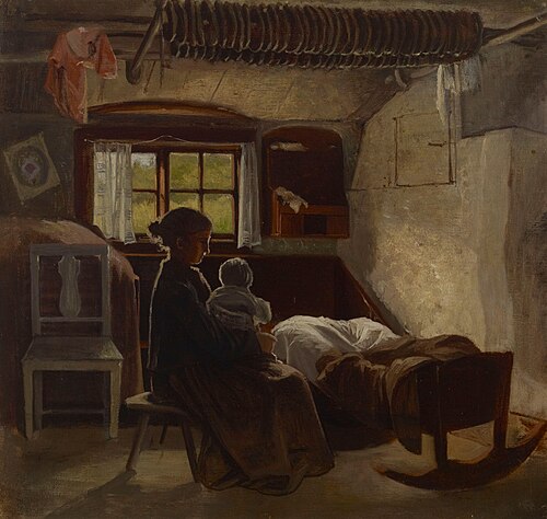 Interiör från en nylandsk bondstuga, , Albert Edelfelt