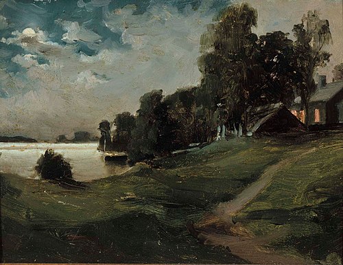 Villa at Haikko in the Moonlight, 1880, Albert Edelfelt