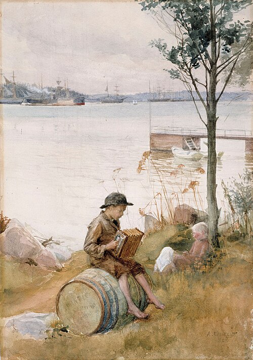 Serenade On The Embankment, 1887, Albert Edelfelt