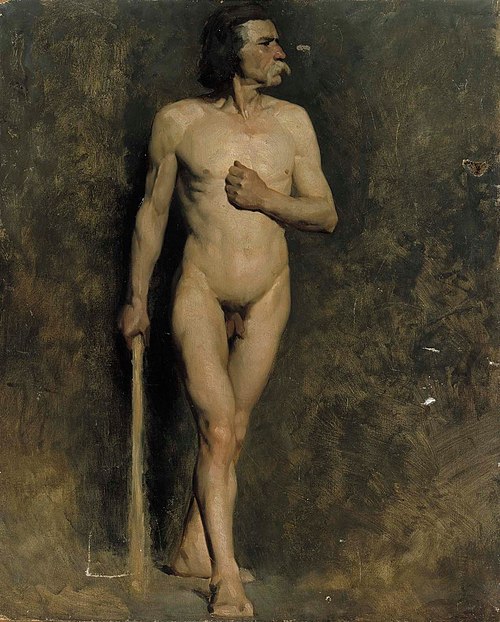 Miesmalli, akatemiaharjoitelma, , Albert Edelfelt