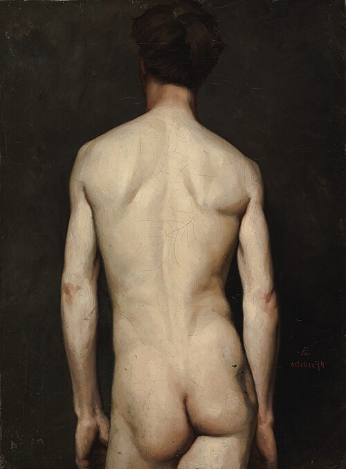 Male Model, academy study, 1874, Albert Edelfelt