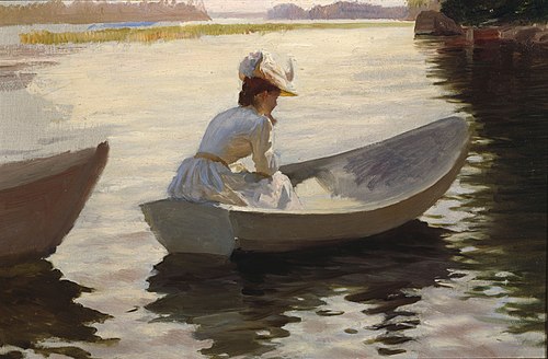 Studie till Flickor i båt, 1886, Albert Edelfelt