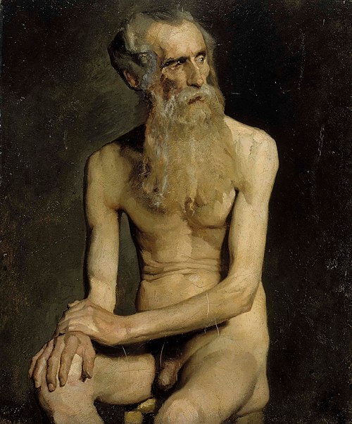 Old Man Seated, Academy Study, , Albert Edelfelt