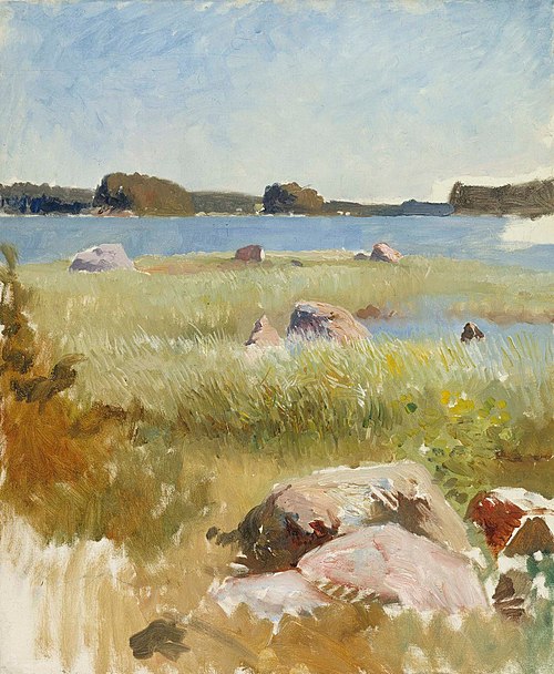 Skärgårdslandskap, ofullbordad studie, , Albert Edelfelt