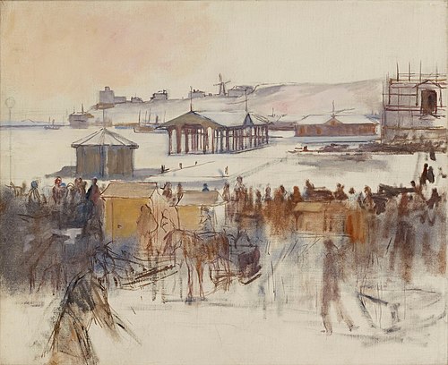 Vinterdag på Salutorget, studie, , Albert Edelfelt
