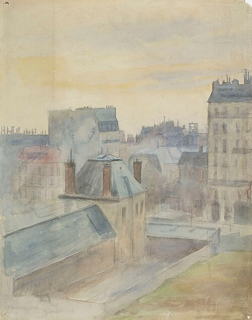 Utsikt från konstnärens ateljé i Paris, , Albert Edelfelt