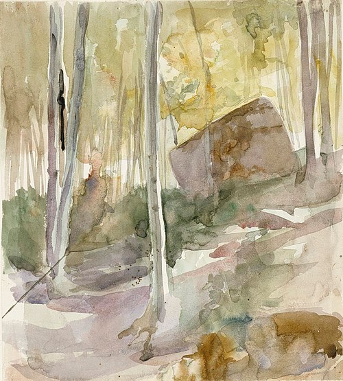 Metsänsisusta, suuri kivi, , Albert Edelfelt