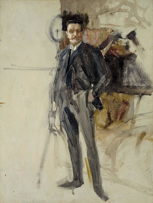 Self-Portrait, Sketch, 1884, Albert Edelfelt