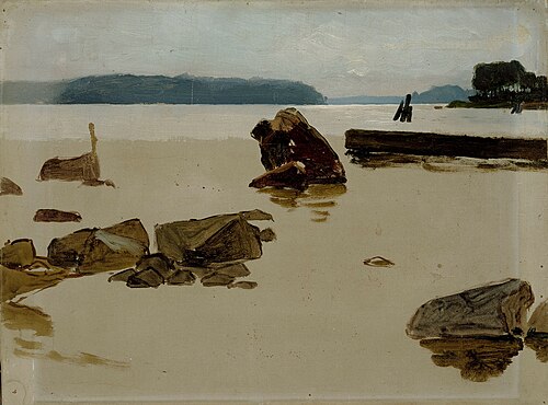 Open Sea off Haikko, study for Boys Playing on the Shore, 1884, Albert Edelfelt
