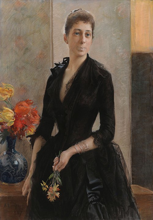 Portrait of Mme Weissgerber de Stragewicz, later Mme R. Berenger, 1887, Albert Edelfelt