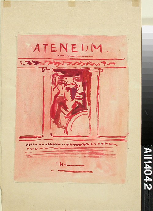 Ateneum-lehden kansiehdotus, julkaisija Wentzel Hagelstam, , Albert Edelfelt