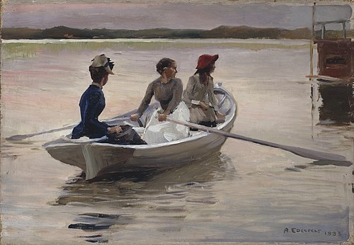 Girls in a Rowing Boat (Summer in the Archipelago), 1883, Albert Edelfelt