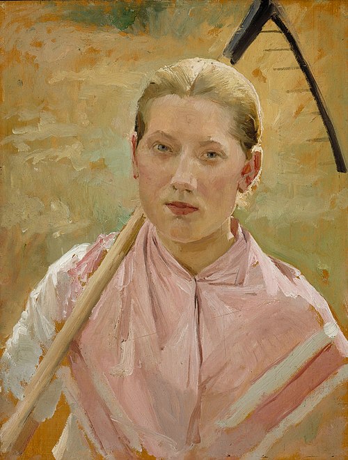 Girl with a Rake, Study for August, 1886, Albert Edelfelt