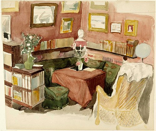 Interiööri taiteilijan kotoa, , Albert Edelfelt