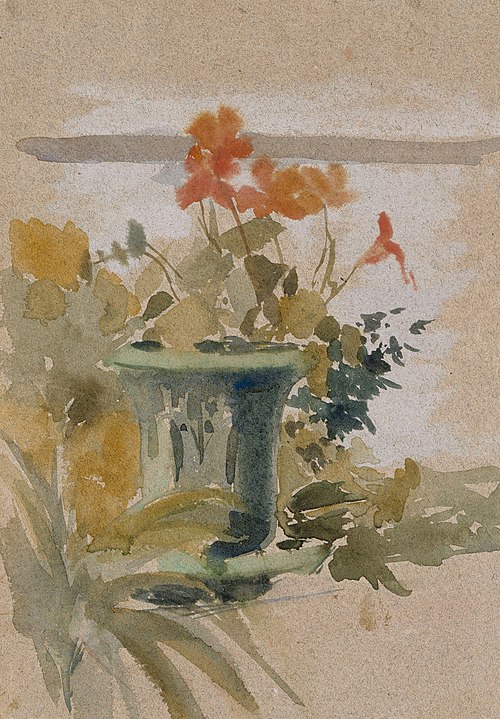 Pelargoniums on the Terrace, , Albert Edelfelt