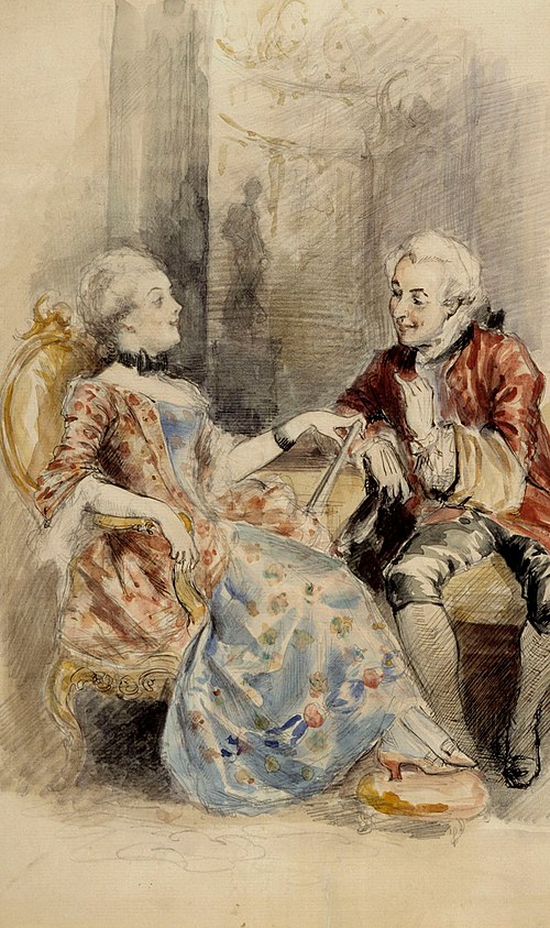 Couple Having a Conversation, Rococo Attire, , Albert Edelfelt
