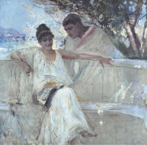 Horace and Lydia (study), 1886, Albert Edelfelt