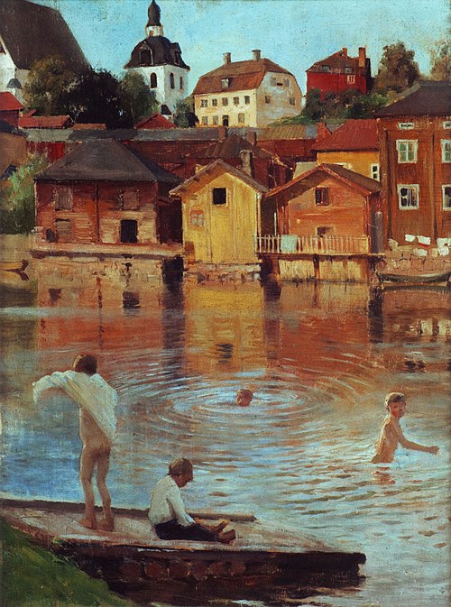 Boys Swimming in the Porvoonjoki River, 1886, Albert Edelfelt