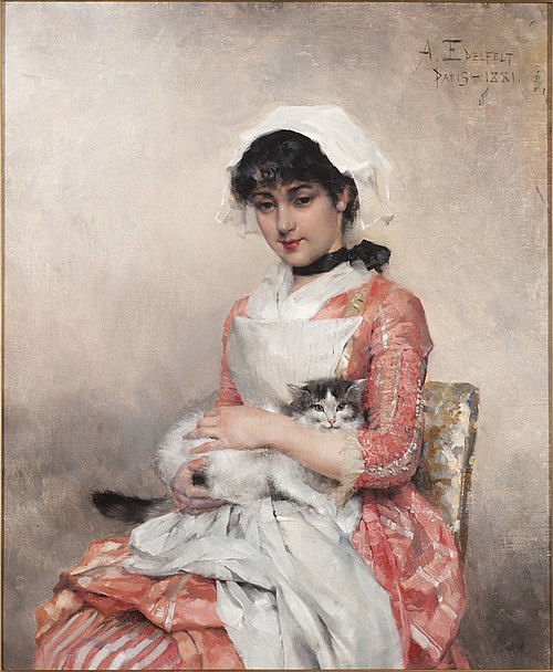 Girl with a cat, 1881, Albert Edelfelt