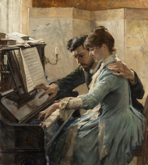At the Piano, 1884, Albert Edelfelt